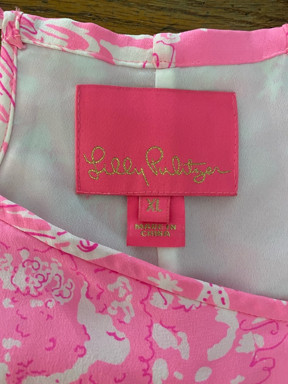 Lilly Pulitzer women’s Pink and White Toile Slip Dress size XL - Picture 2 of 8